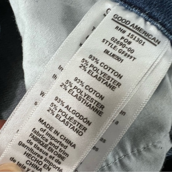 Good American Jeans Women 28 6 Good Flare Distressed Knees Light Wash A - Picture 4 of 7